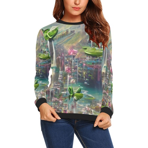 Imagination 009 All Over Print Crewneck Sweatshirt for Women (Model H18)