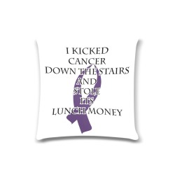 Cancer Bully (Purple Ribbon) Custom Zippered Pillow Case 16"x16"(Twin Sides)