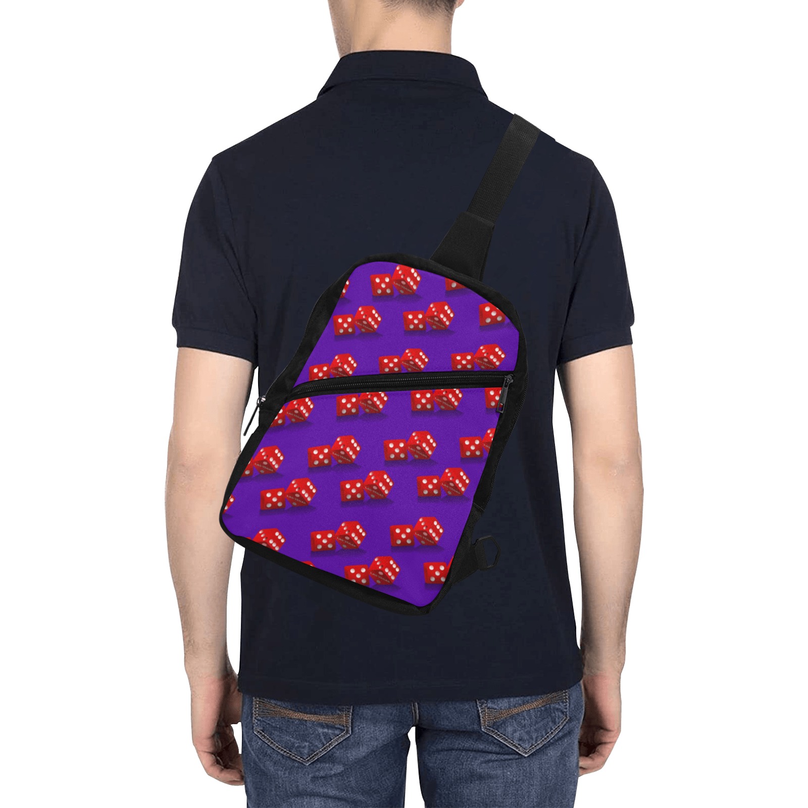 Las Vegas Dice - Purple Men's Chest Bag (Model 1726)