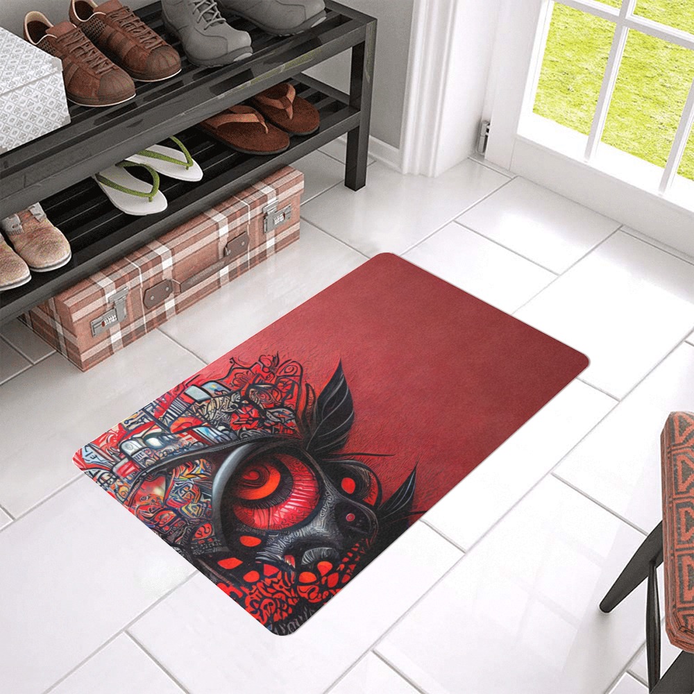 red eye Doormat 24"x16" (Black Base)