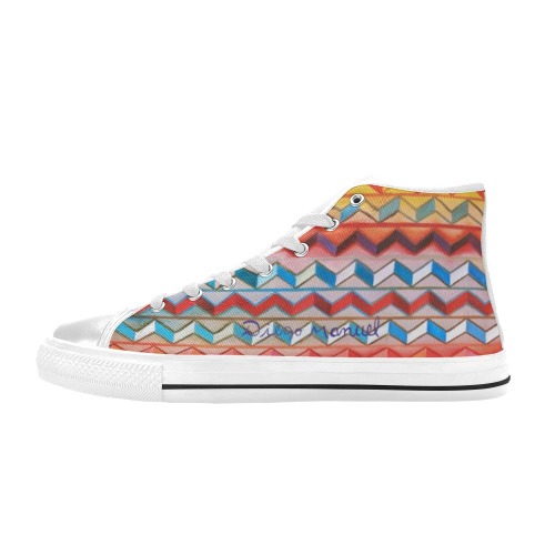 Pop abstract High Top Canvas Shoes for Kid (Model 017)