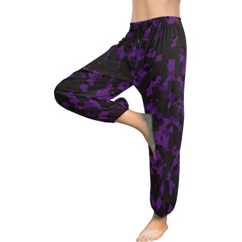 darkpurplecamo Women's All Over Print Harem Pants (Model L18)