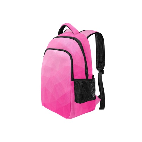 Hot pink gradient geometric mesh pattern Multifunctional Backpack (Model 1731)