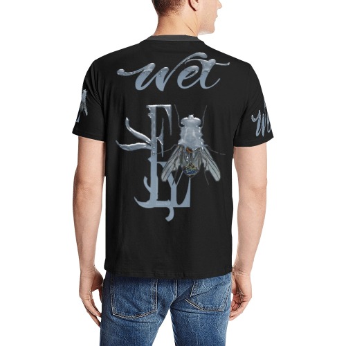Wet Collectable Fly Men's All Over Print T-Shirt (Solid Color Neck) (Model T63)