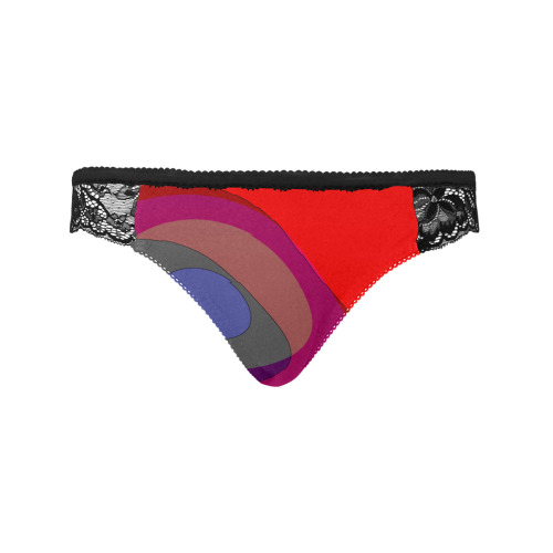 Red Abstract 714 Women's Lace Panty (Model L41)