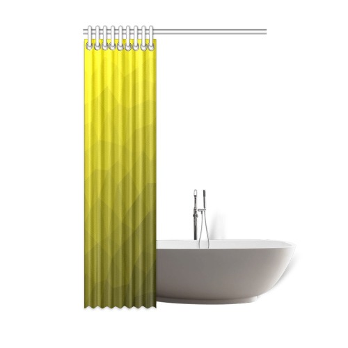 Yellow gradient geometric mesh pattern Shower Curtain 48"x72"