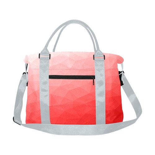 Red gradient geometric mesh pattern Large Capacity Duffle Bag (Model 1715)