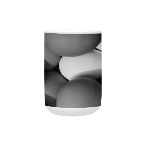 Chicken Eggs in Black and White Custom Ceramic Mug (15OZ)