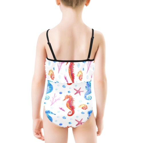 Seahorse Kids' Spaghetti Strap Ruffle Swimsuit (Model S26)