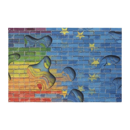 Euro Pride Flag Pop Art by Nico Bielow Custom Flag 6x4 Ft (72"x48") (One Side)