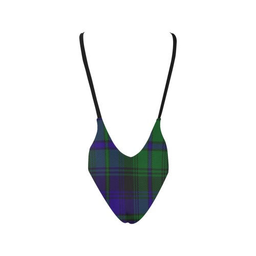 5TH. ROYAL SCOTS OF CANADA TARTAN Sexy Low Back One-Piece Swimsuit (Model S09)
