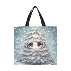 Little Christmas Tree All Over Print Canvas Tote Bag/Large (Model 1699)