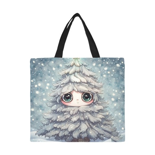 Little Christmas Tree All Over Print Canvas Tote Bag/Large (Model 1699)
