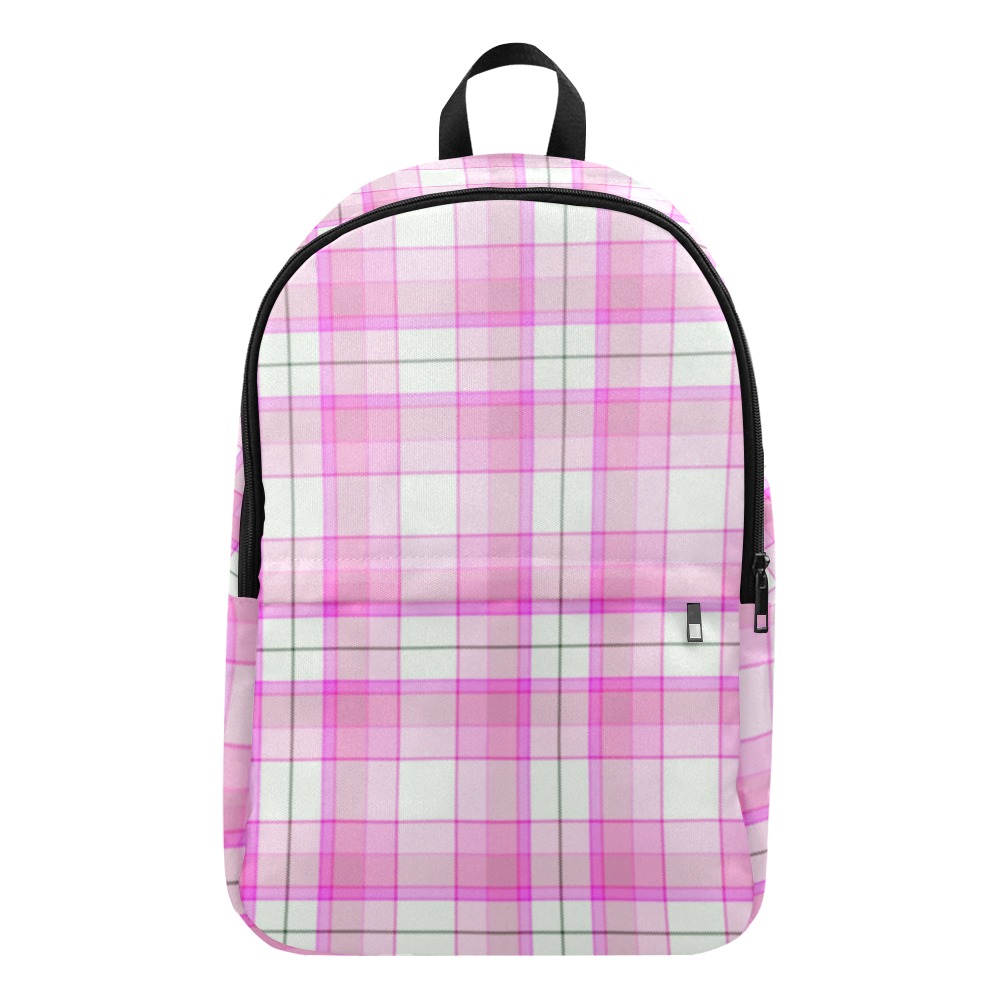 Pink Plaid Fabric Backpack for Adult (Model 1659)