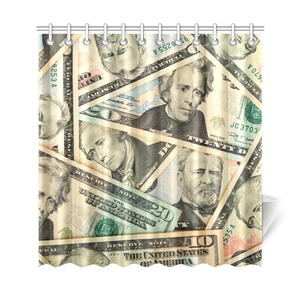 US PAPER CURRENCY Shower Curtain 69"x72"