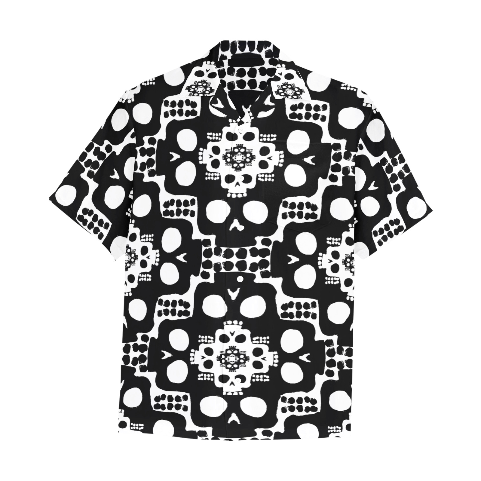 I Love Skulls Forever Hawaiian Shirt with Chest Pocket&Merged Design (T58)