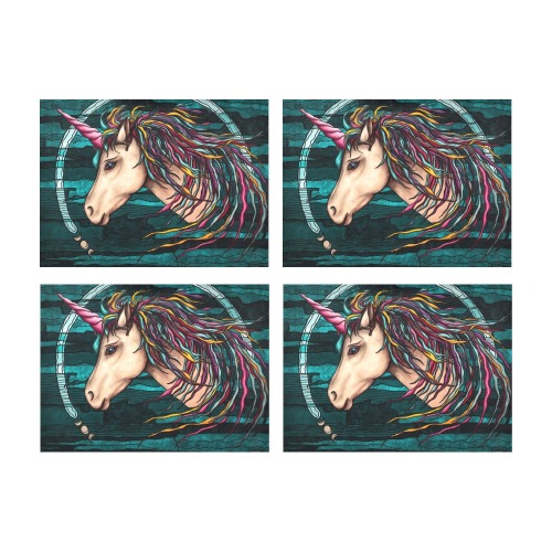 Boho Unicorn Placemat 14’’ x 19’’ (Four Pieces)