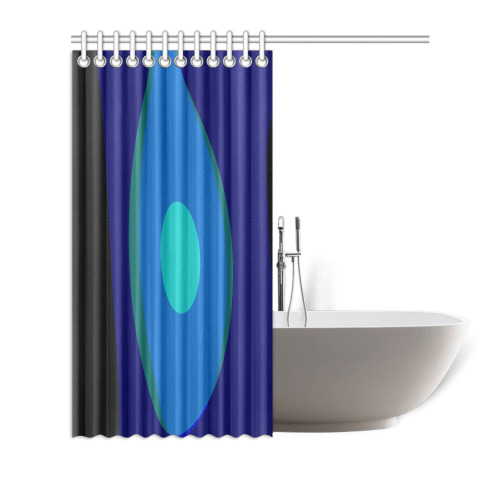 Dimensional Blue Abstract 915 Shower Curtain 72"x72"