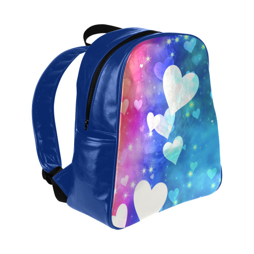 Dreamy Love Heart Sky Background Multi-Pockets Backpack (Model 1636)
