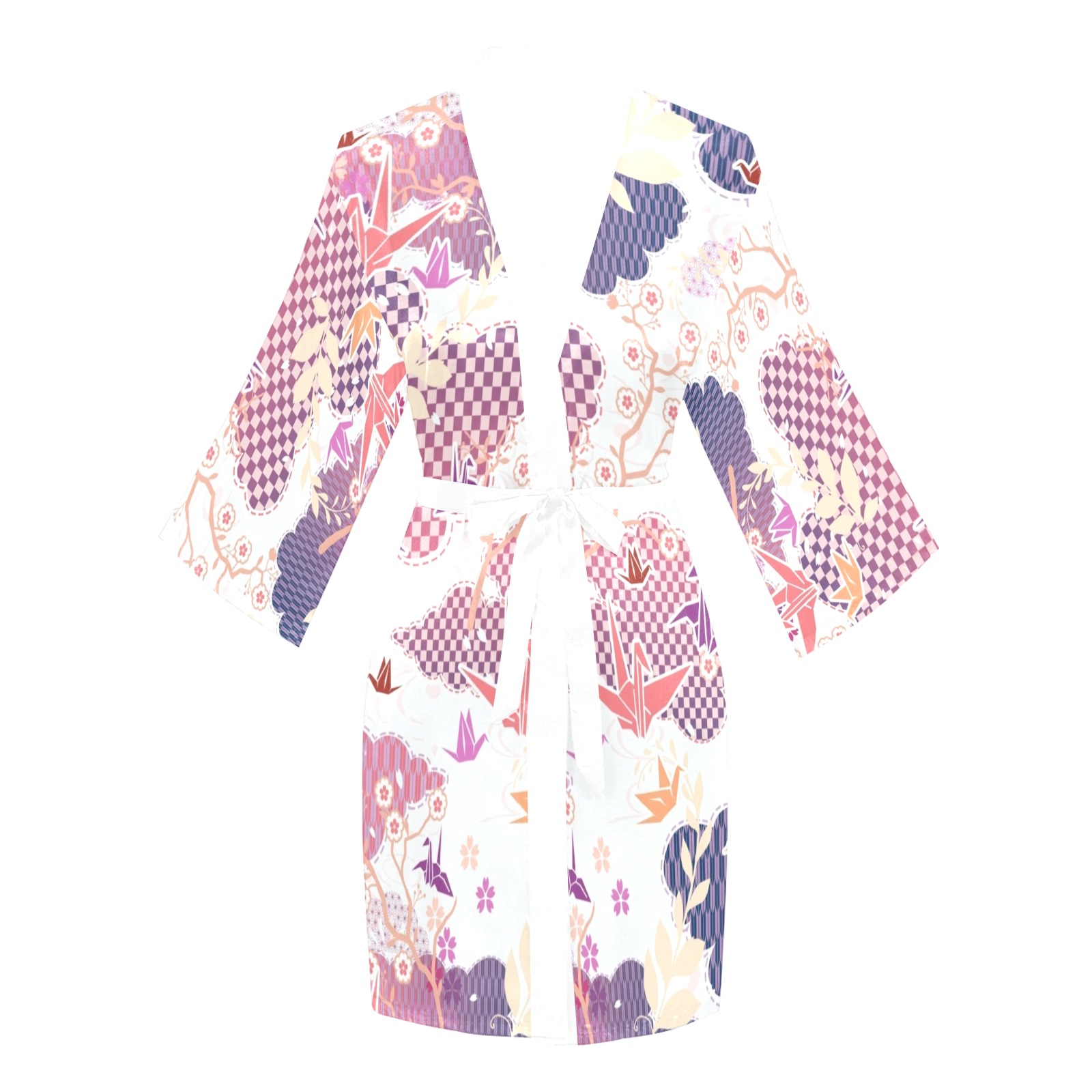 origami Long Sleeve Kimono Robe