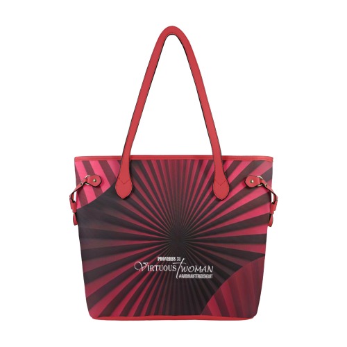 PAPER FAN CANVAS RED BAG Clover Canvas Tote Bag (Model 1661)