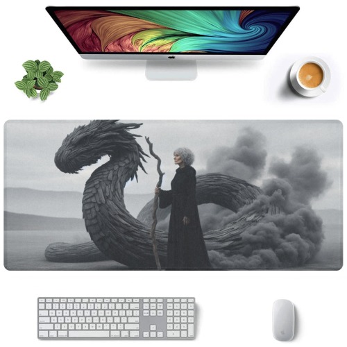 Dame Wither and Ash Serpent Gaming Mousepad (35"x16")