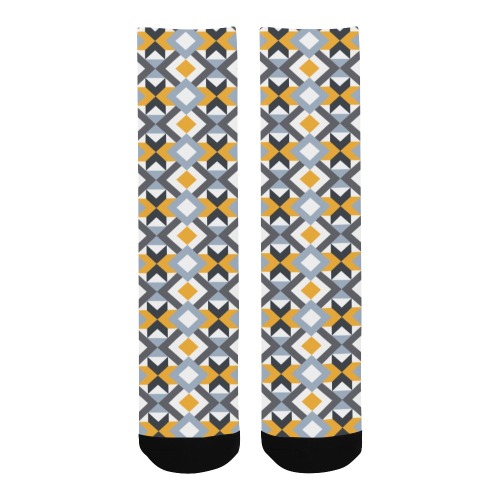 Retro Angles Abstract Geometric Pattern Men's Custom Socks