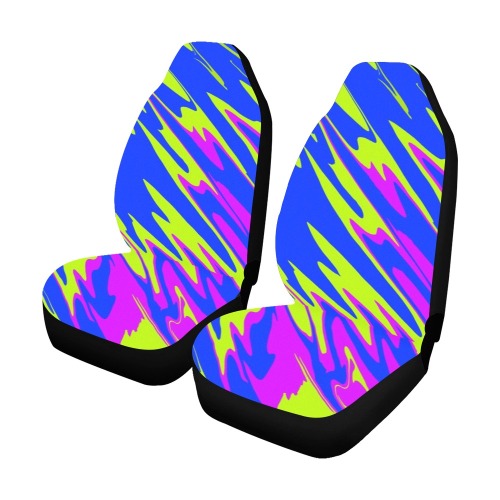 Spray Paint Pink Lime Blue Car Seat Covers (Set of 2)
