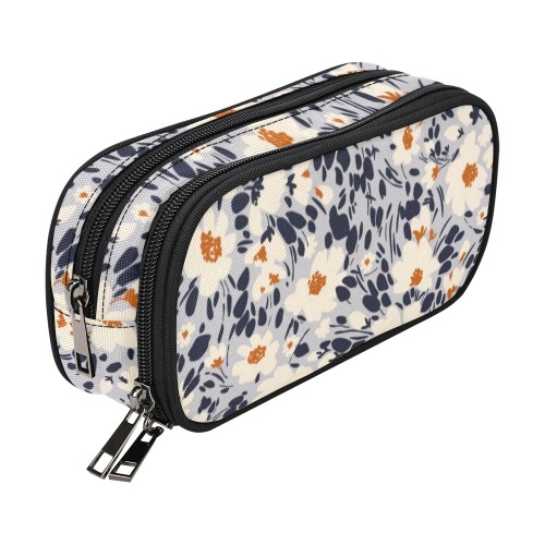 BW tropical floral Pencil Pouch/Large (Model 1680)
