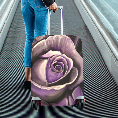 Purple Rose Luggage Cover/Medium 22"-25"