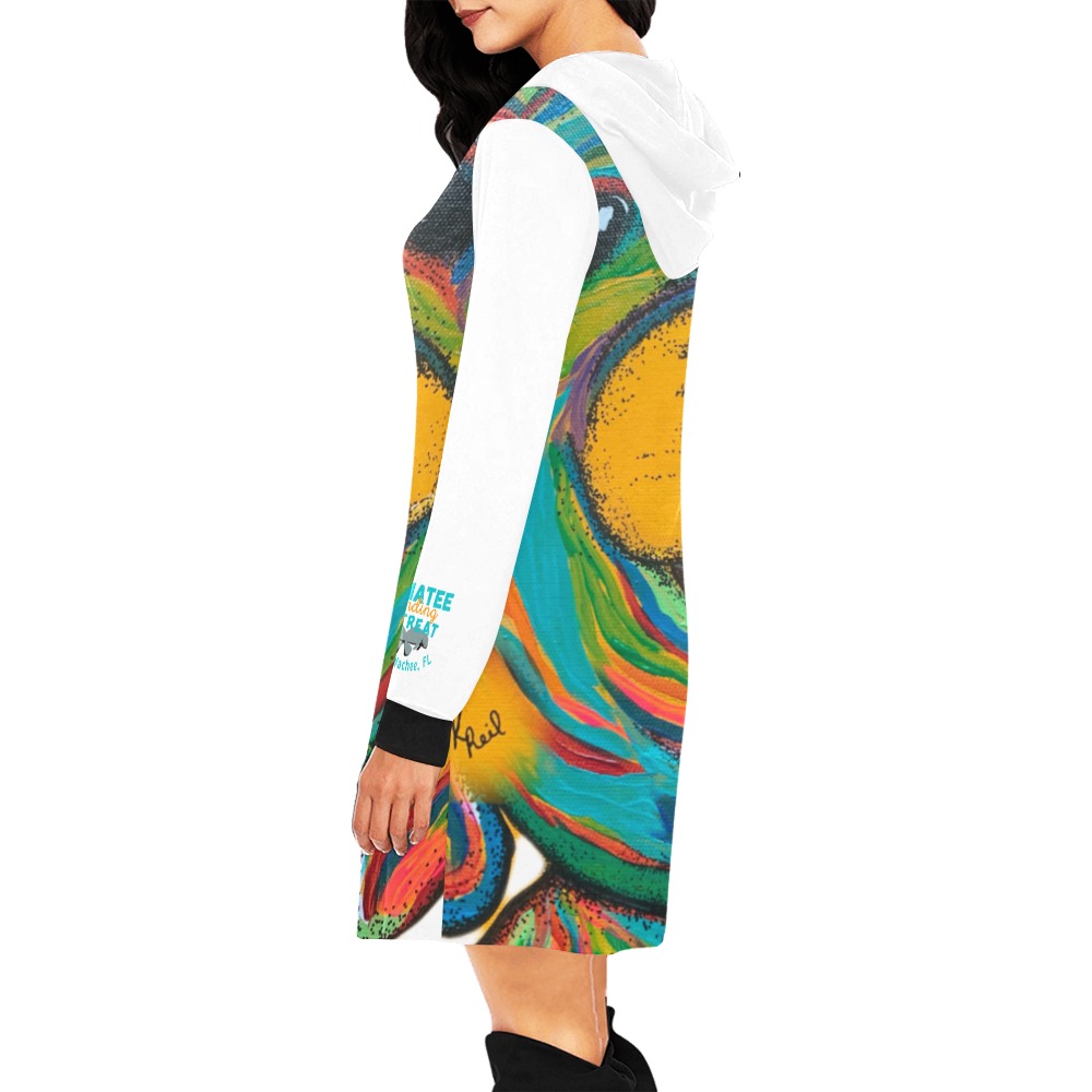 Manatee Landing Retreat Dress All Over Print Hoodie Mini Dress (Model H27)