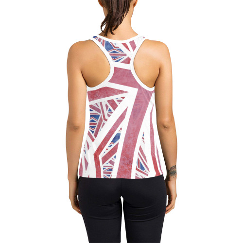 Abstract Union Jack British Flag Collage Women's Racerback Tank Top (Model T60)