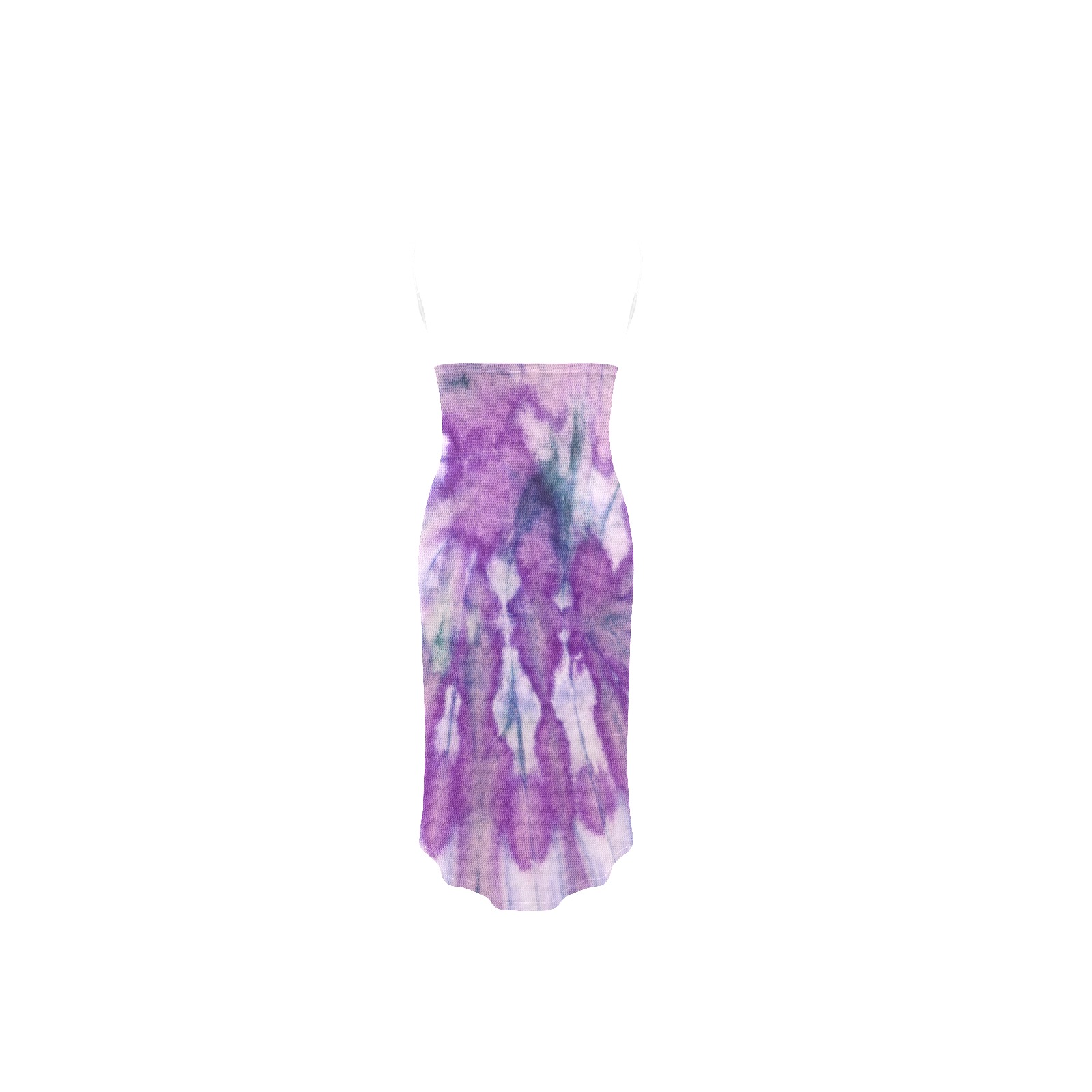 Purple Tie Dye Spaghetti Strap Backless Beach Cover Up Dress (Model D65)