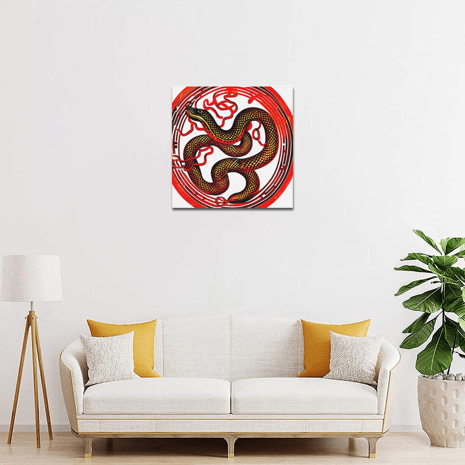 Fire Snake Upgraded Canvas Print 16"x16"