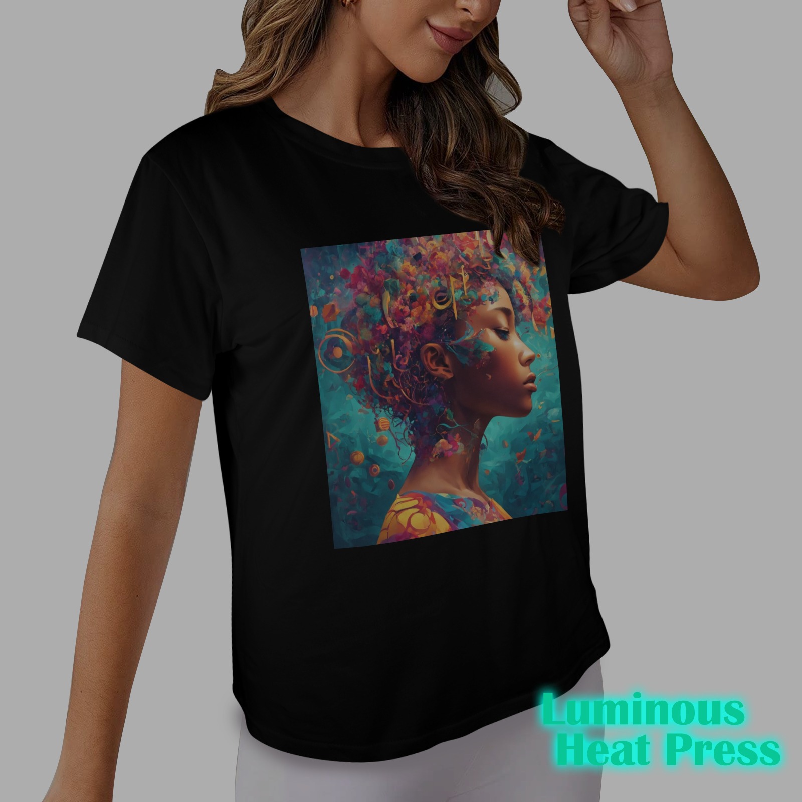 thinks up. Women's Glow in the Dark T-shirt (Front Printing)