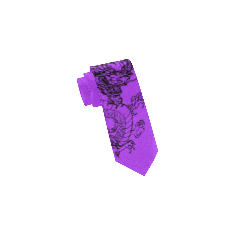 Chinese Dragon Tie Purple Classic Necktie (Two Sides)