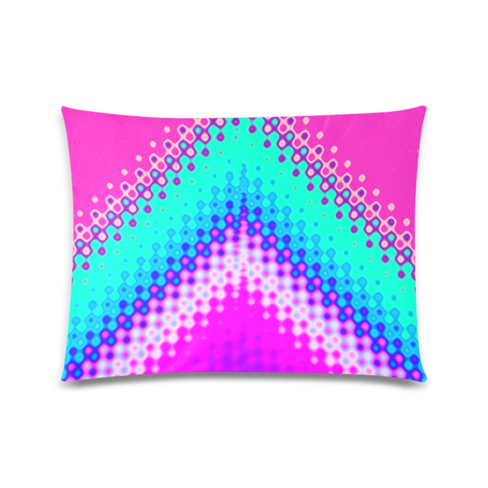 Pixelated Mountain Hot Pink Custom Zippered Pillow Case 20"x26"(Twin Sides)