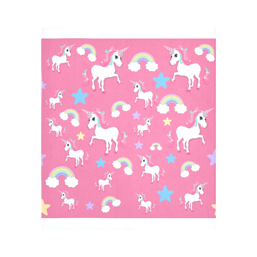 Pink Unicorn Cotton Linen Wall Tapestry 51"x 60"