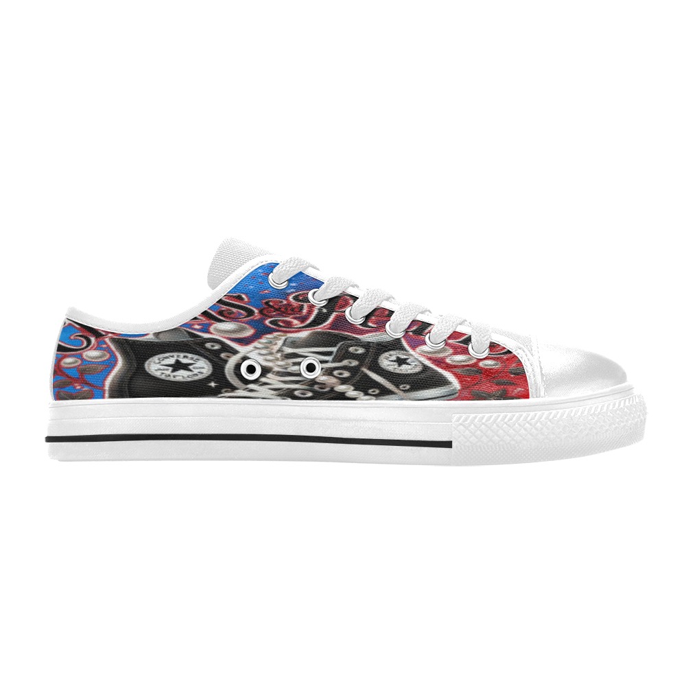 Chucks and Pearls RWB Women's Classic Canvas Shoes (Model 018)