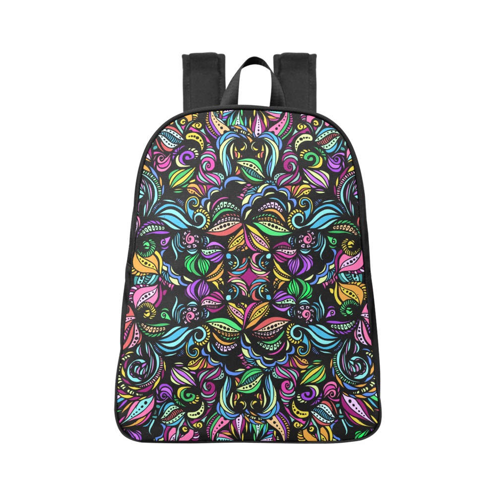 Whimsical Blooms Fabric School Backpack (Model 1682) (Large)