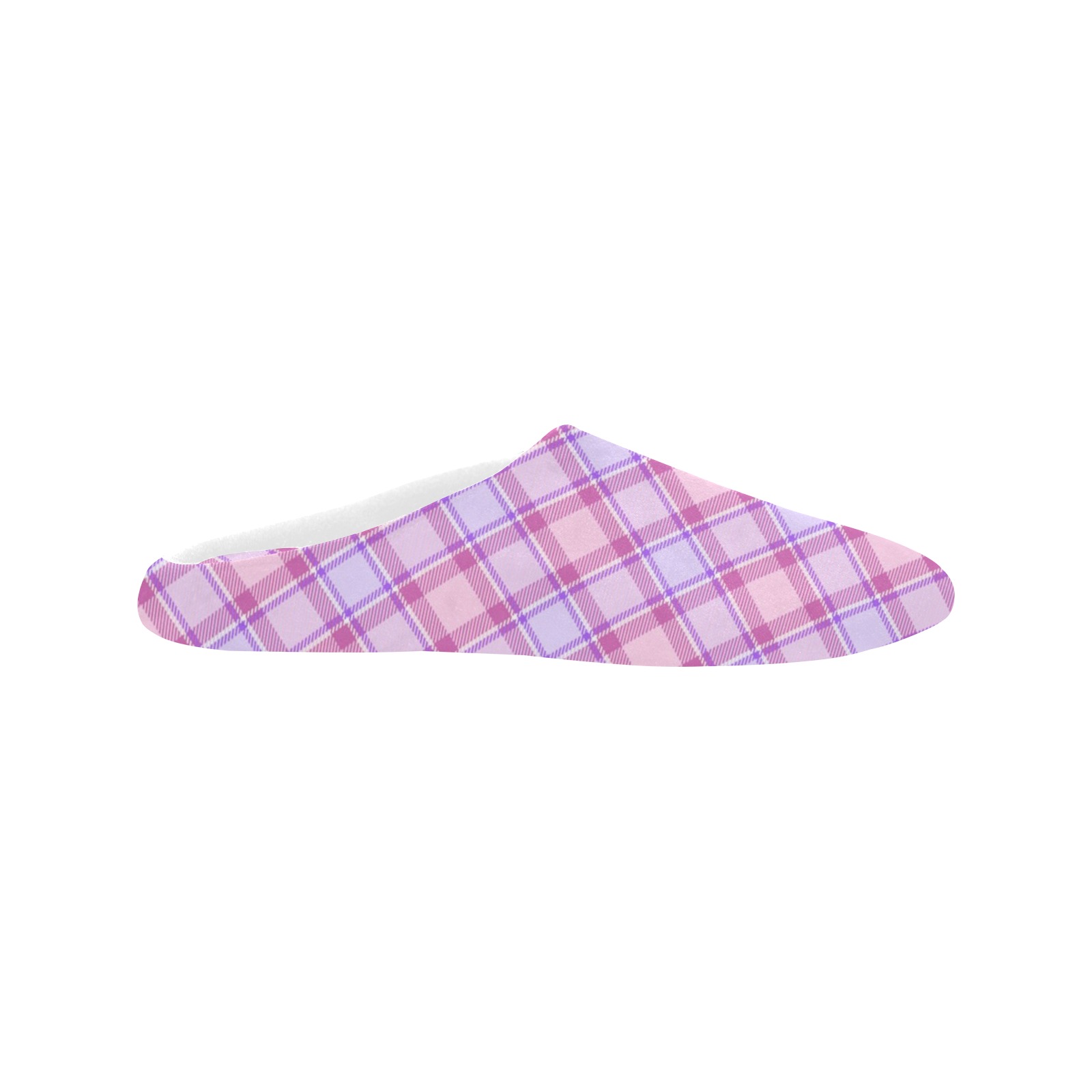 Pastel Baby Girl Plaid Women's Non-Slip Cotton Slippers (Model 0602)