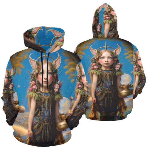 menina duende_vectorized All Over Print Hoodie for Women (USA Size) (Model H13)