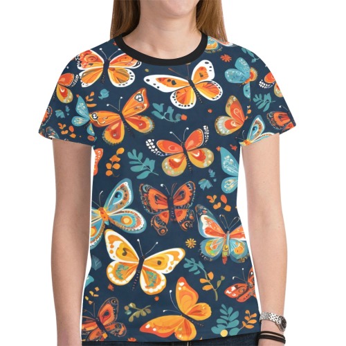 Bohemian Butterflies 2 New All Over Print T-shirt for Women (Model T45)
