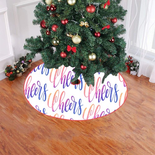Cheers! Merry Christmas! Christmas Tree Skirt 47" x 47"