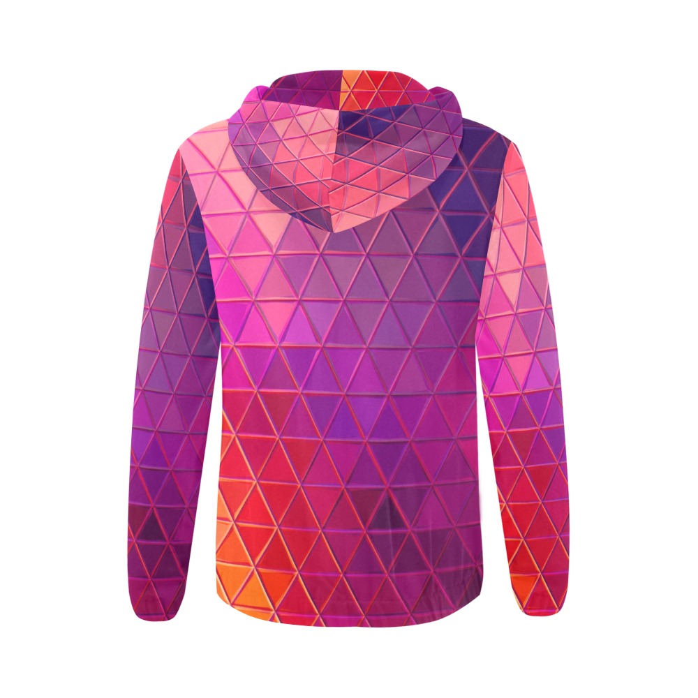 mosaic triangle 5 All Over Print Full Zip Hoodie for Women (Model H14)