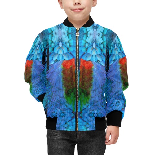 feathers Kids' Bomber Jacket with Pockets (Model H40)