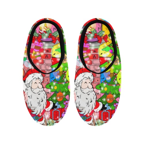Christmas Pop 2022 by Nico Bielow Women's Non-Slip Cotton Slippers (Model 0602)