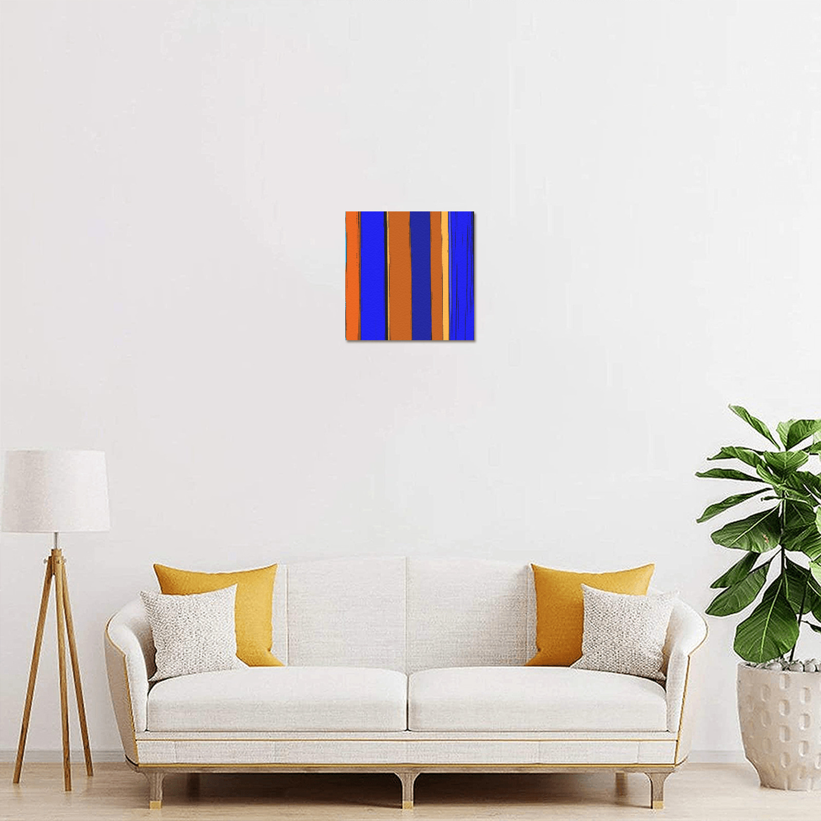 Abstract Blue And Orange 930 Upgraded Canvas Print 6"x6"