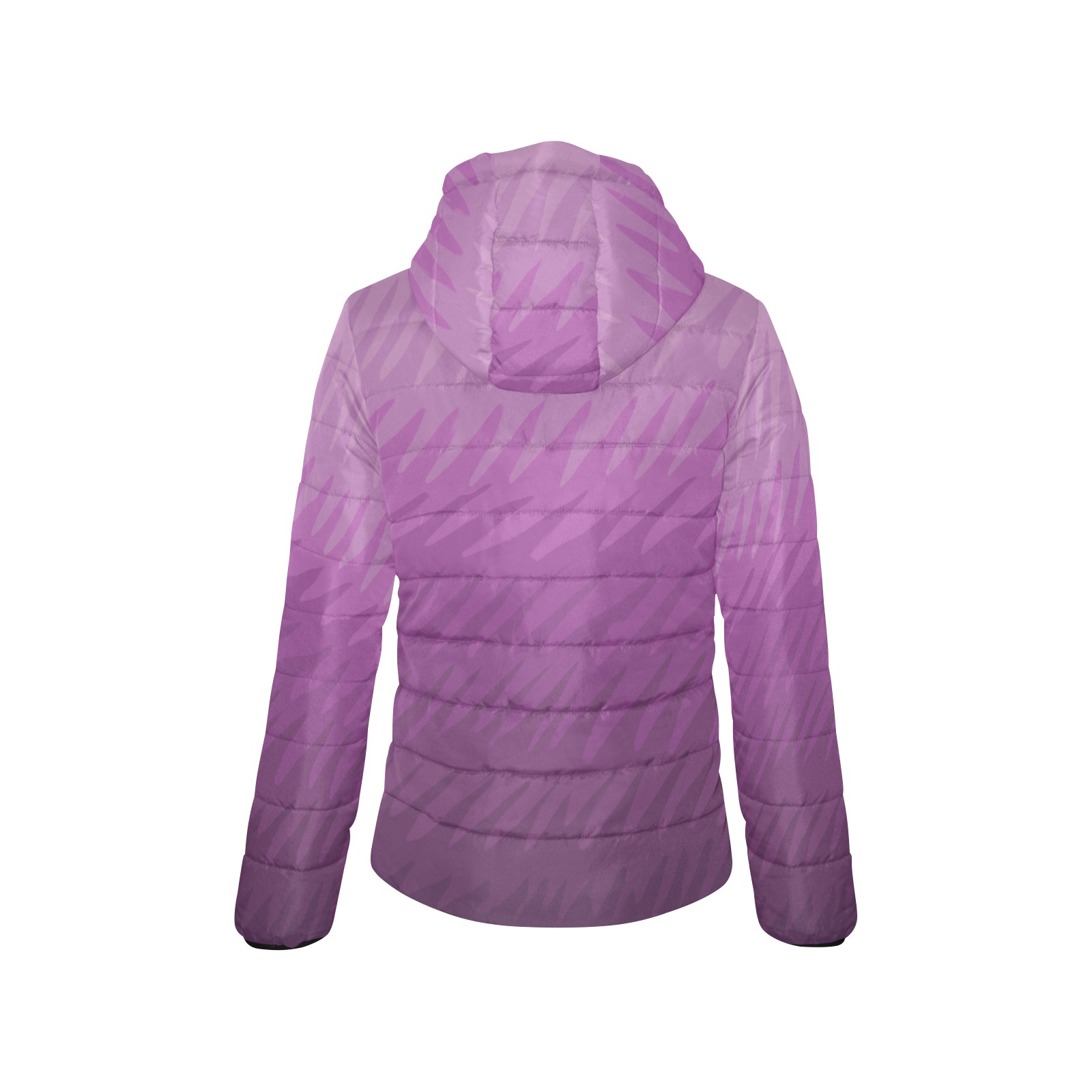 pink wavespike Women's Padded Hooded Jacket (Model H46)
