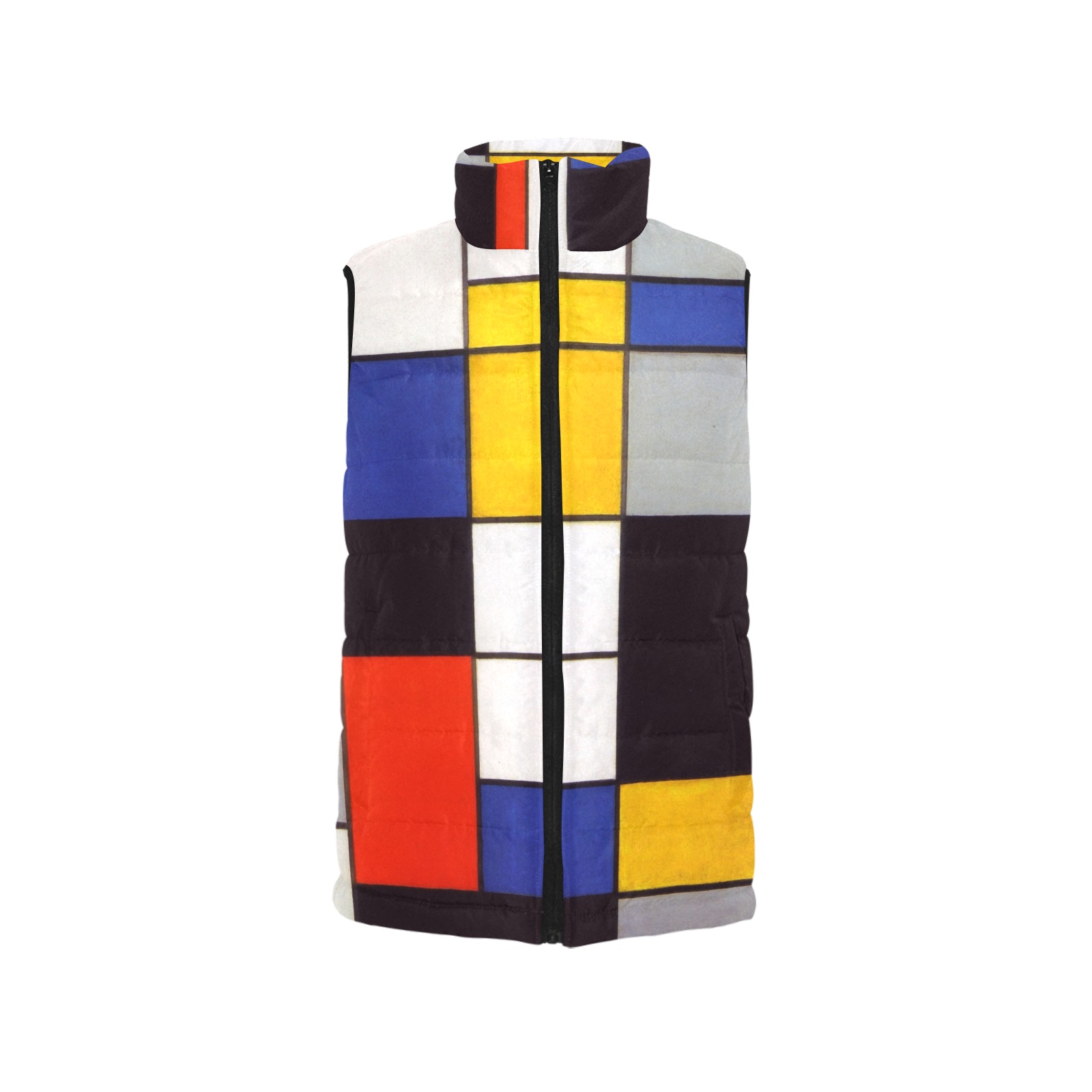 Composition A by Piet Mondrian Women's Padded Vest Jacket (Model H44)
